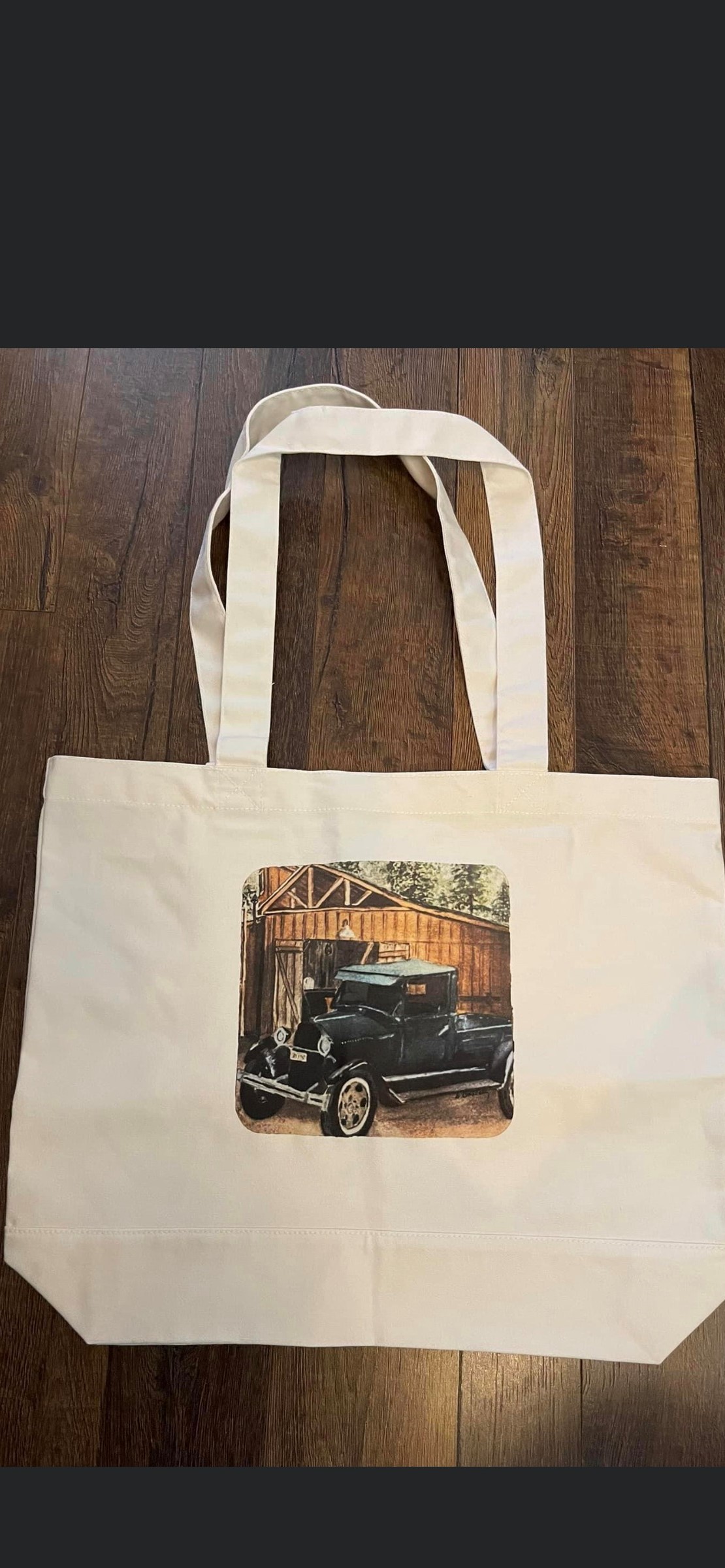 Truck & Barn Doubled-Sided Tote (No Zipper)
